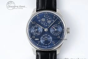 MIROTIME 0323 Bold Portugieser Perpetual Calendar SS 5033 APSF 1:1 Best Edition Blue Dial on Black Leather Strap A52610 Clone 7041